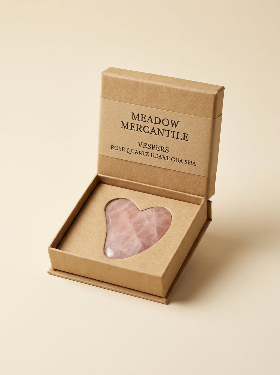 Rose Quartz Heart Gua Sha