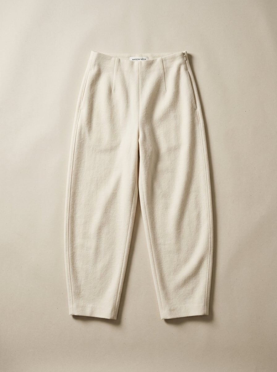 Alpaca-Wool Barrel Trousers