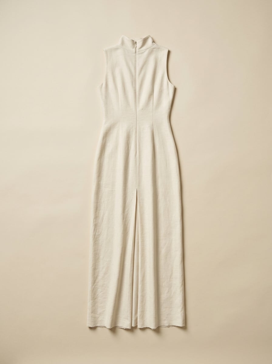 Raw Silk Column Gown