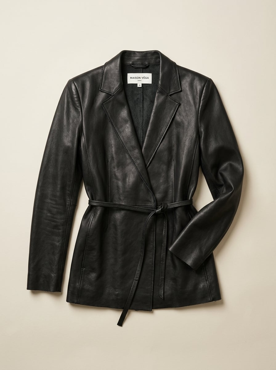 The Lambskin Wrap Blazer