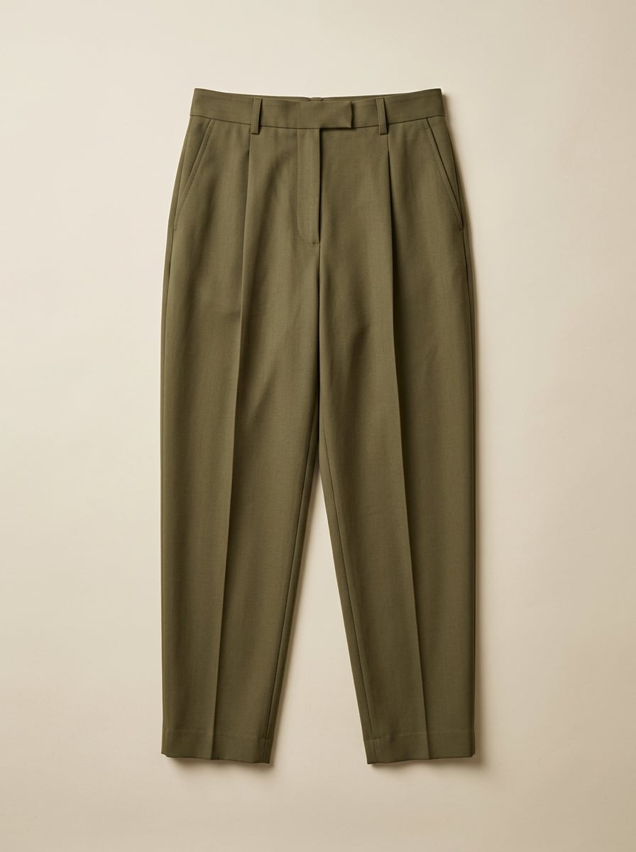 Pleated Gabardine Trousers