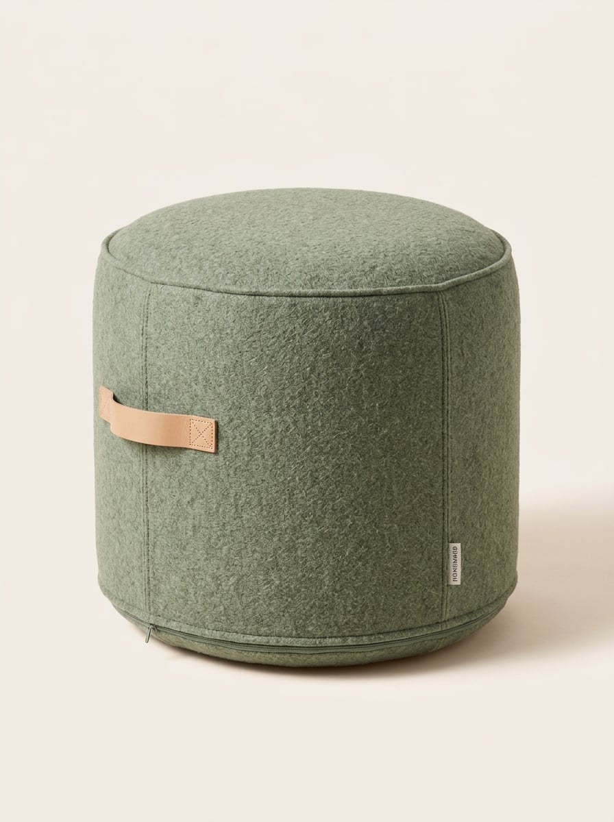 Node Pouf, Boiled Wool