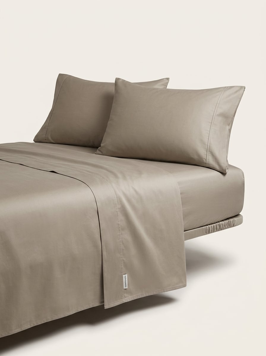 Luxe Cotton Sateen Sheet Set — Putty